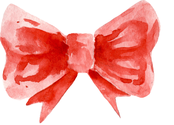 Watercolor red bow