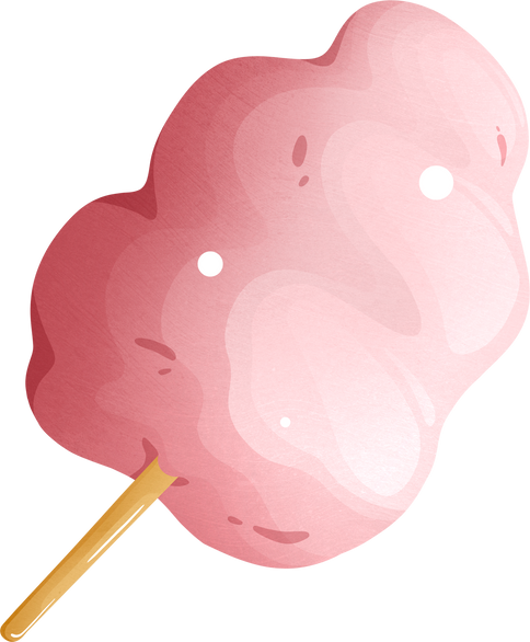 Pink cotton candy on stick