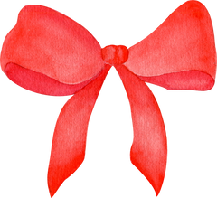 Red Watercolor Bow